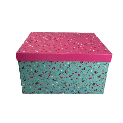 Set de 10 cajas diferentes tamaños. Puntos con flores