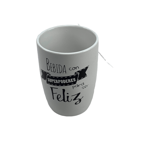 Taza blanca Bebida con superpoderes