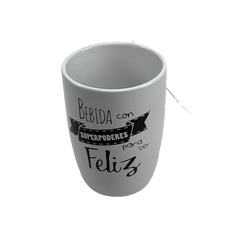Taza blanca Bebida con superpoderes