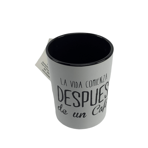 Taza blanca La vida comienza despues de un cafe