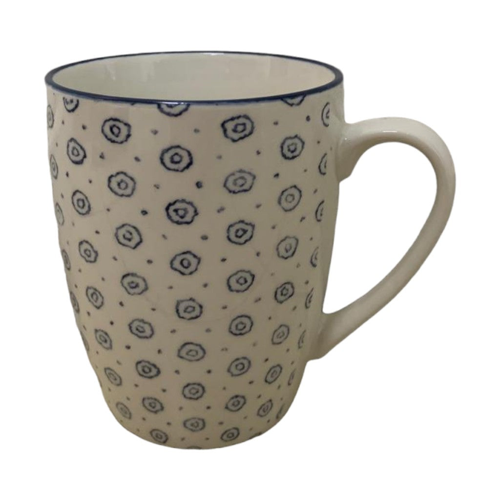 Tazas de porcelana color blanco con azul 380ml