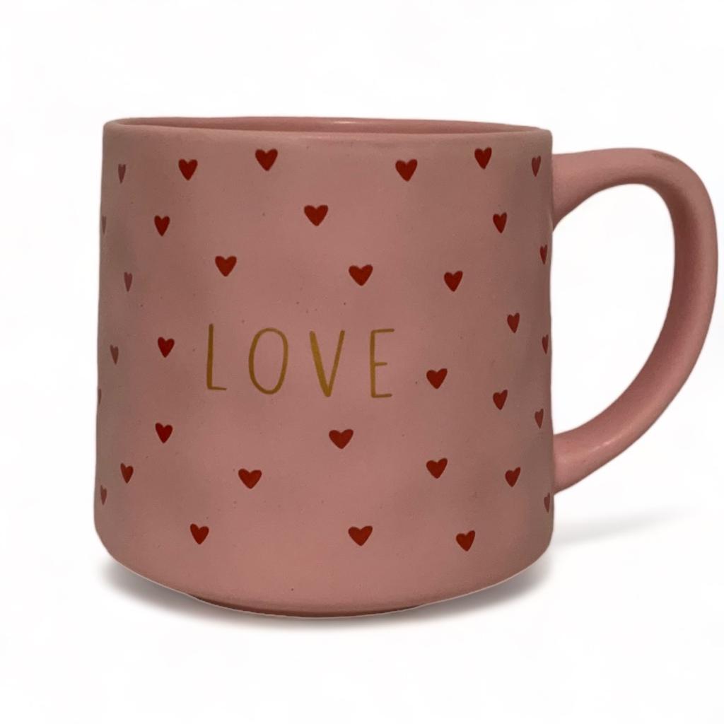 Tazas de porcelana Love color rosa 420ml