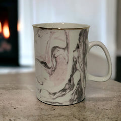 Tazas de porcelana color blanco marmol 350ml