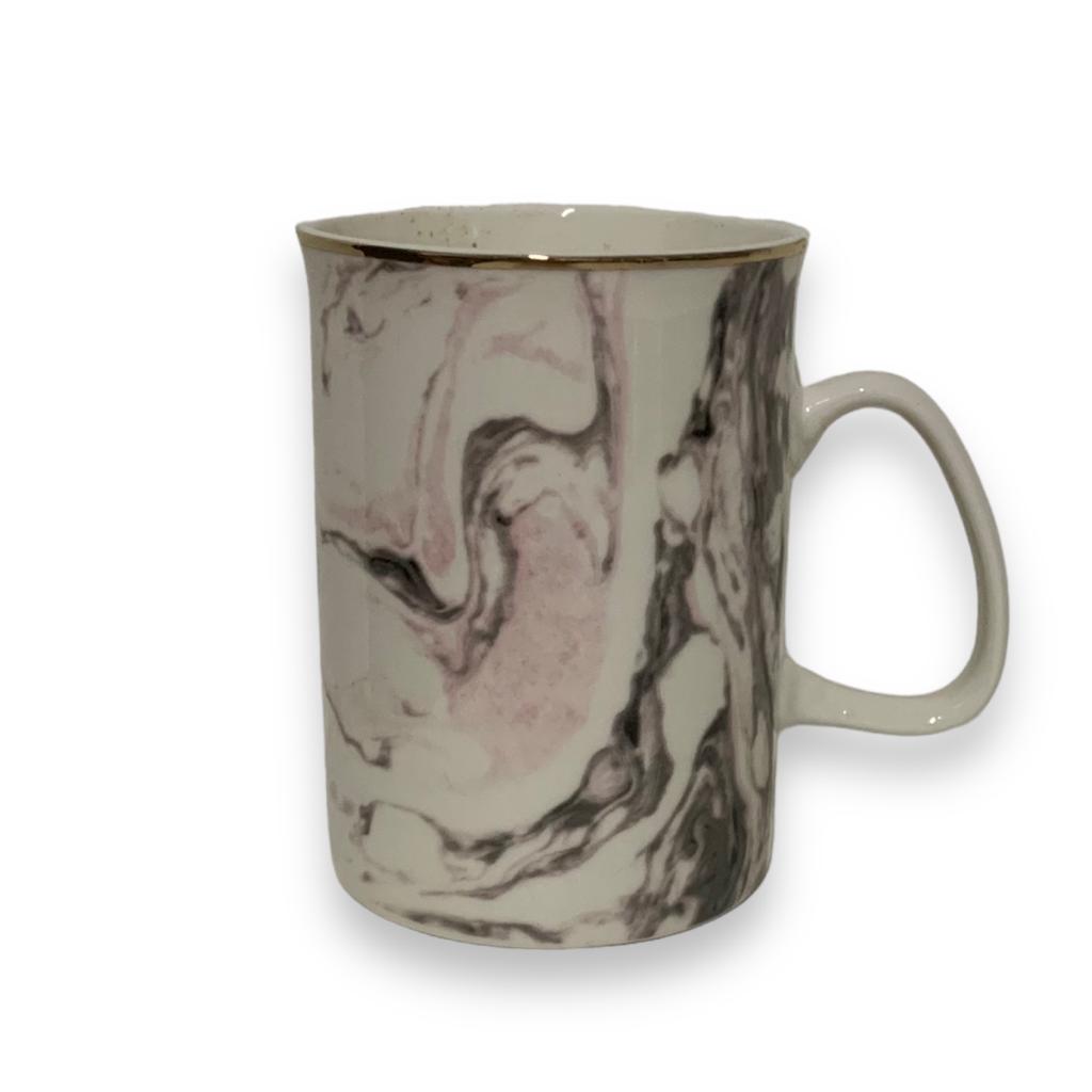 Tazas de porcelana color blanco marmol 350ml