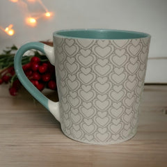 Tazas de porcelana color blanco corazones 380ml