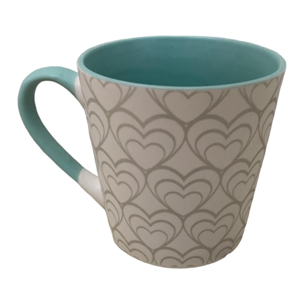 Tazas de porcelana color blanco corazones 380ml