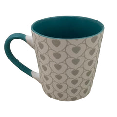 Tazas de porcelana color blanco corazones 380ml