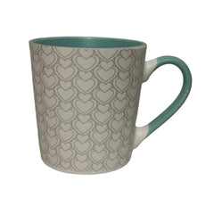 Tazas de porcelana color blanco corazones 380ml