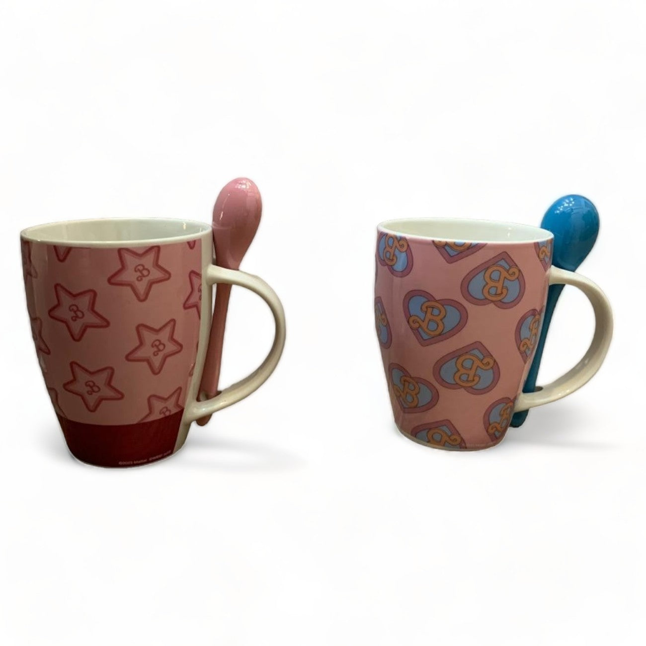 Juego de 2 tazas de cerámica con cuchara de Barbie 310 ml