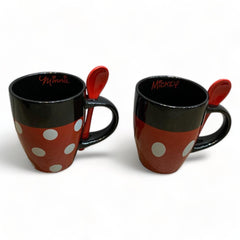 Juego de 2 tazas con cuchara de Mickey y Minnie 310ml