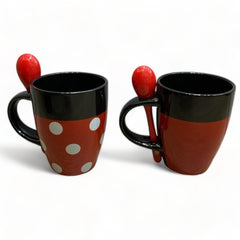 Juego de 2 tazas con cuchara de Mickey y Minnie 310ml