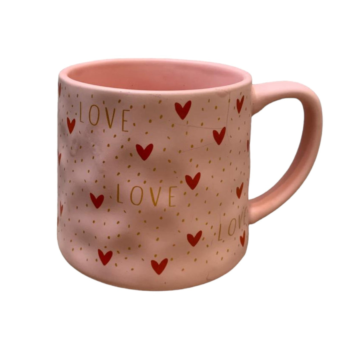 Tazas de porcelana Love color rosa 420ml