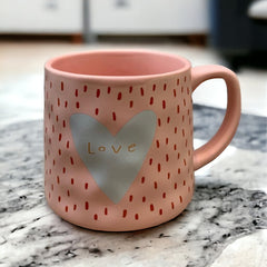 Tazas de porcelana Love color rosa 420ml