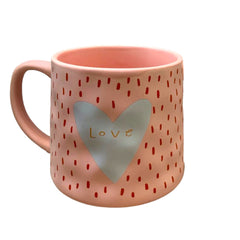Tazas de porcelana Love color rosa 420ml