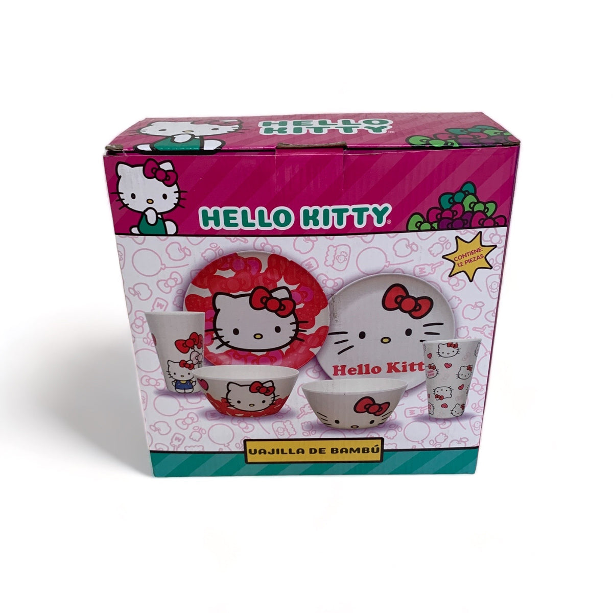 Vajilla 12 Pzas De Bambu Hello Kitty