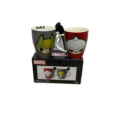 Juego De 2 Tazas Con Cuchara Thor Loki 310Ml