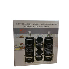 Juego De Aceitera, Vinajera, Salero Y Pimentero