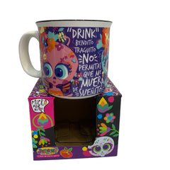 Taza de Porcelana con Frases y Ctrina Color Morada