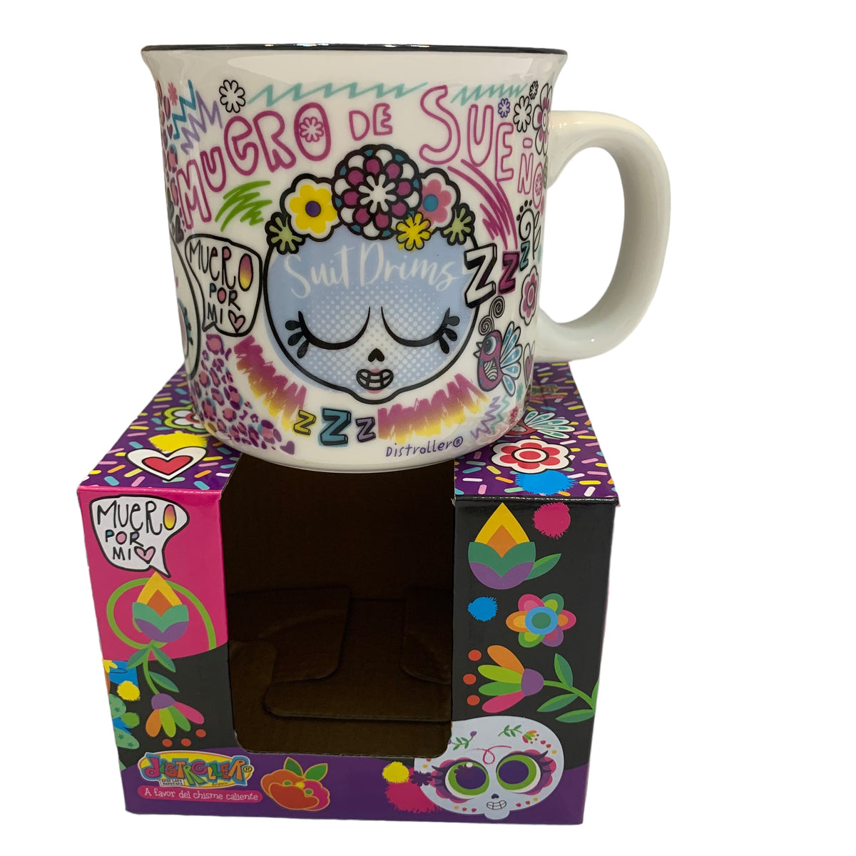 Taza de Calaca Distroller de Porcelana de Color Blanca de 400ml