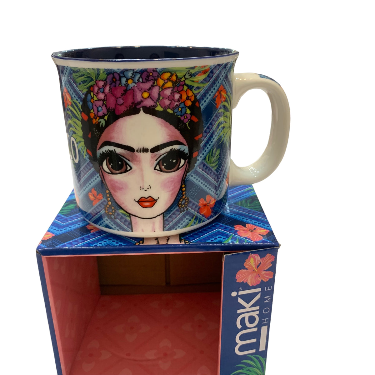 Taza de Frida Khalo de Porcelana Color Azul de 400ml