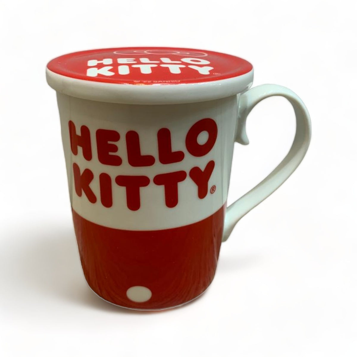 Taza de porcelana de Hello Kitty con tapa 290ml