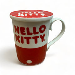 Taza de porcelana de Hello Kitty con tapa 290ml