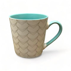 Tazas de porcelana color blanco corazones con lineas 380ml