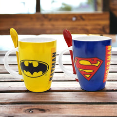 Juego 2 tazas con cuchara de Liga de la justicia 310ml