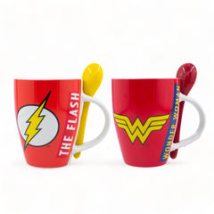 Juego 2 tazas con cuchara de Liga de la justicia 310ml