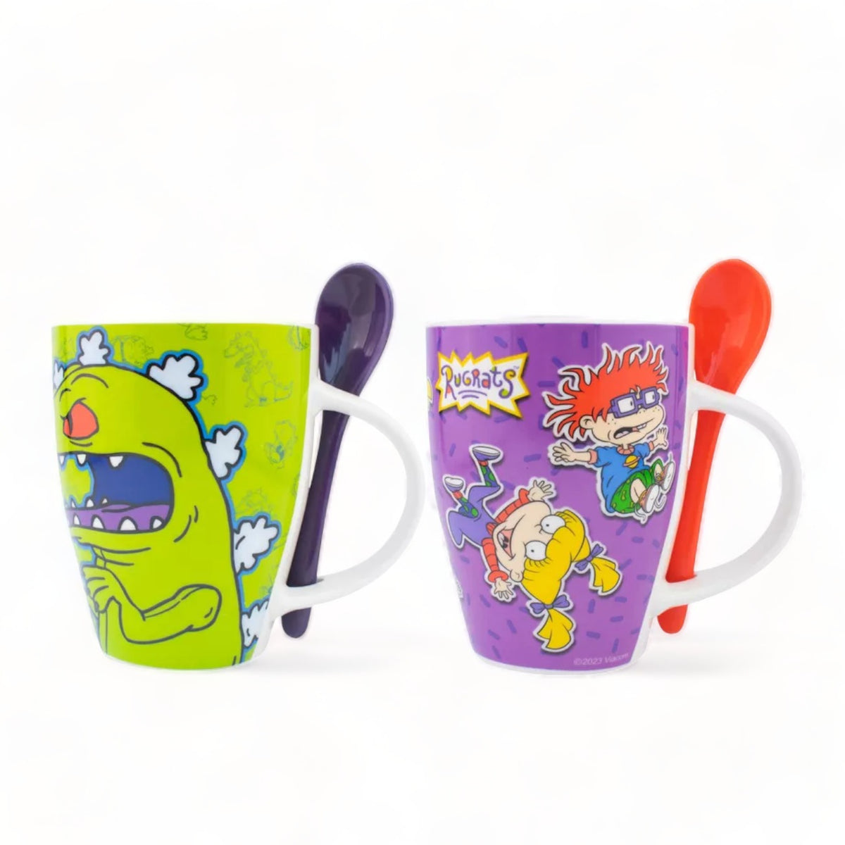 Juego de 2 tazas de porcelana con cuchara de Rugrats 310ml