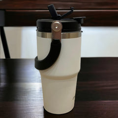 Termo Mamgos blanco de Acero inoxidable 20oz doble boquilla