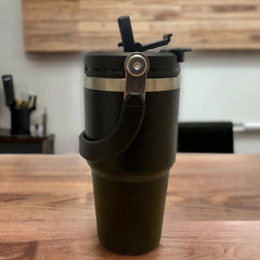 Termo Mamgos negro de Acero inoxidable 20oz doble boquilla