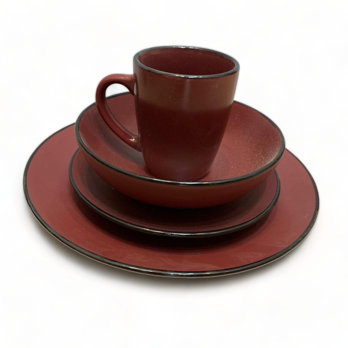 Vajilla de Porcelana color Rojo 16pzas