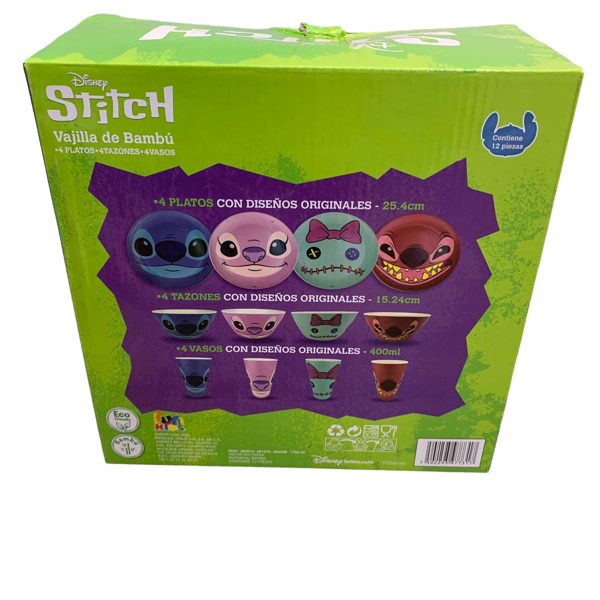 Vajilla de Stitch de Bambu 12pzs