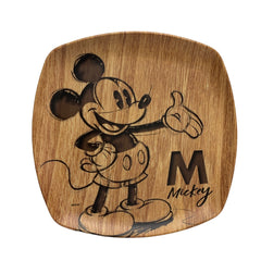 Plato Trinche Cuadrado De Bambu Mickey Mouse