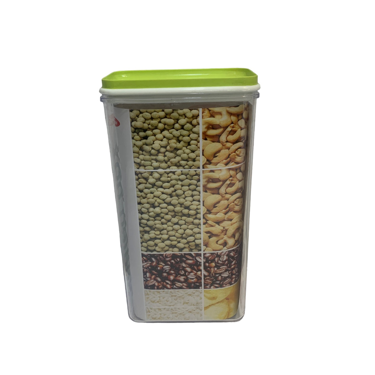 Recipiente De Almacenamiento De Plastico Rectangular Con Tapa Verde 1700ml