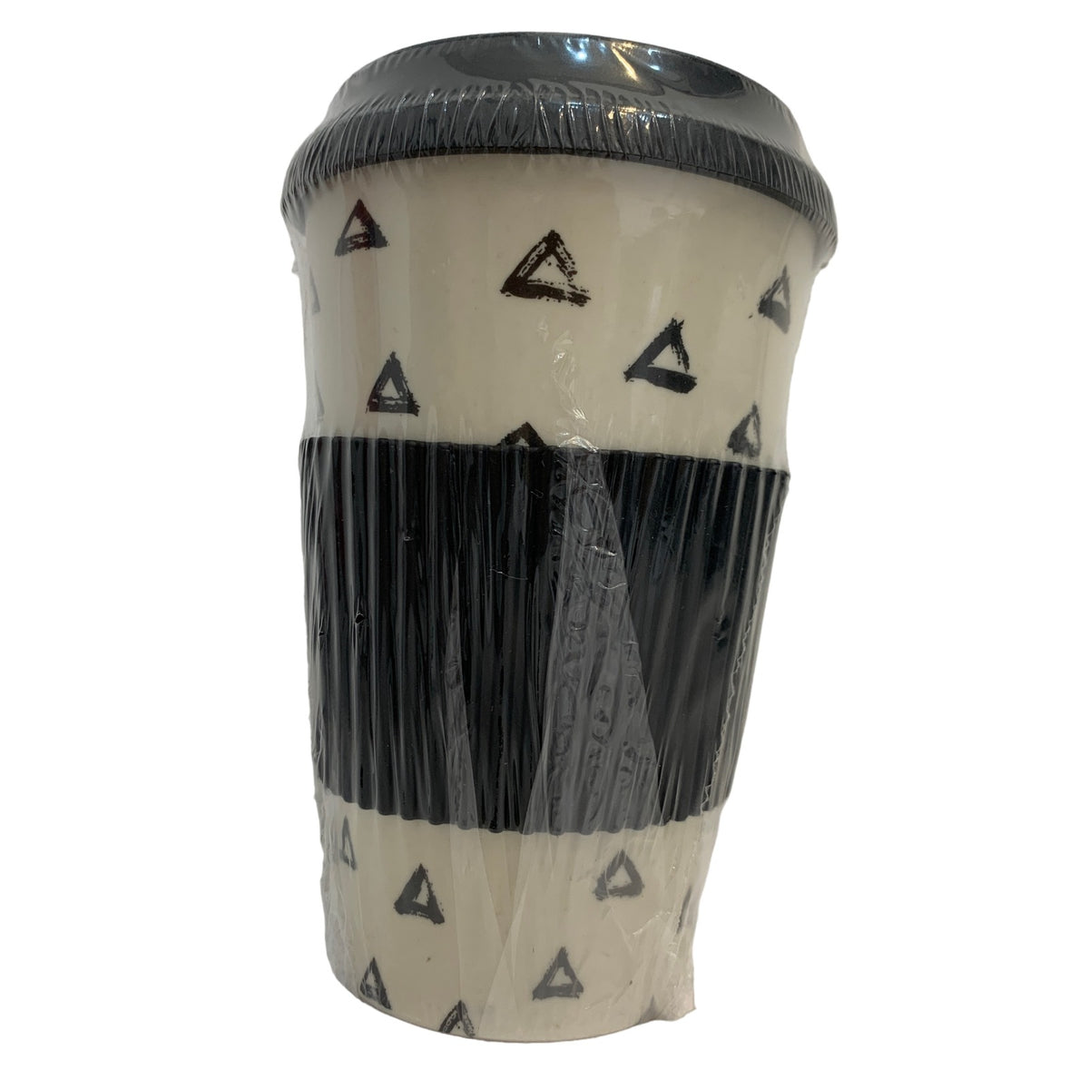 Termo de Bambu Blanco con Triangulos Negros