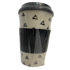 Termo de Bambu Blanco con Triangulos Negros