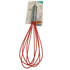 Batidor De Acero Inoxidable Y Goma Rojo