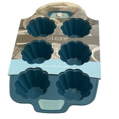 Molde de Silicon Flan de 28x19x4cm Color Azul