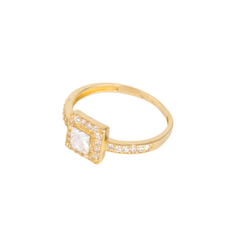 Anillo Dama Con Zirconia Cuadrada En Oro De 10k
